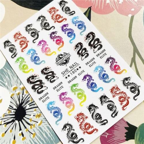 SHE-180 SHE-176 Dragon cupid sun flower 3D Back glue Nail decal Nail sticker Nail decoration Nail art Nail tool Nail ornament