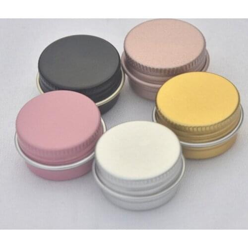 Pink/Silver/Bright Black/Gold/Rose Gold Aluminum Jar 5g Lip Oil Cosmetic Eye Cream Bottle Refillable Batom Lotion Tin Container