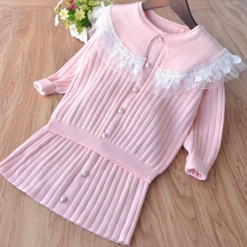 Girls' Autumn Big Baby Collar Sweater Skirt Suit 9 Girls' Suit Spring And Autumn Sweater Skirt