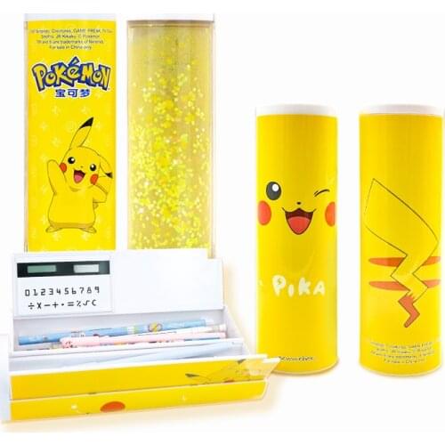 2020 Password Kawaii Pencil Case Quicksand Pencil Box High Capacity Solar Calculator Mirror School Supplies Stationery