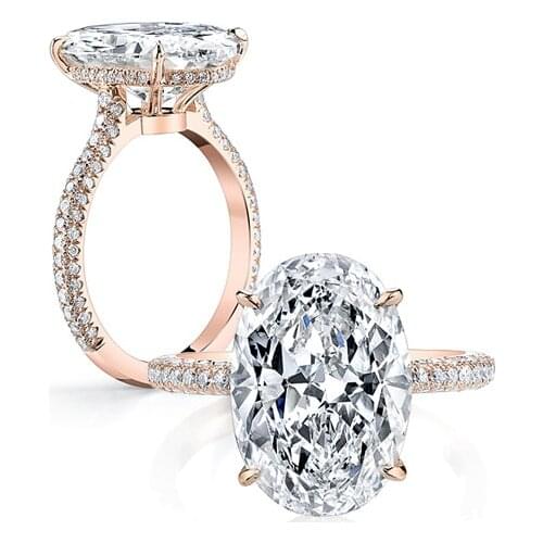 Brilliant Stunning 6CT Pigeon Egg sona simulated diamond ring, Solid 925 Sterling Silver Ring