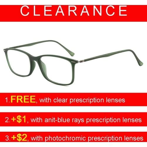 Clearance Prescription Light Eyeglasses for Women Men Tr90 Fashion Optical Eyewear Reading Computer Glasses Frame Rectangle