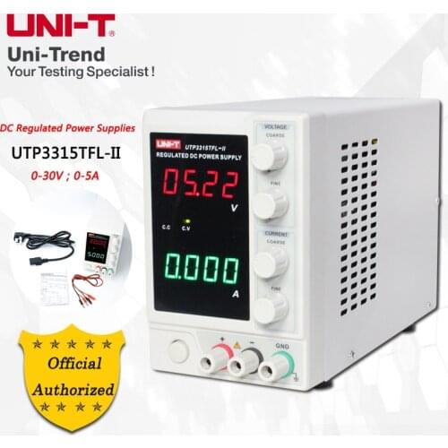 UNI-T UTP3315TFL-II DC Regulated Power Supplies; 0-30V/0-5A DC stabilized power supply (4-digit voltage and current LED display)