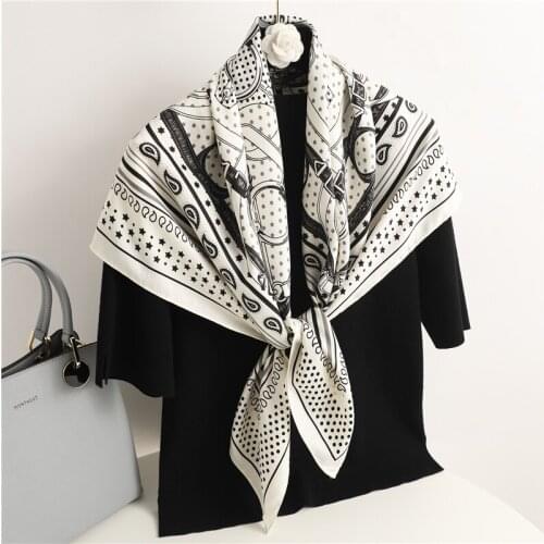 Luxury Headscarf Women Print Shawl Neckerchief Female Hair Wrap Popular Headband Foulard Twill Square Scarf For Hijab Bandana
