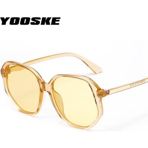 YOOSKE Oversized Women Sunglasses 90s Luxury Brand Designer Candy Colors Sun Glasses Ladies Retro Irregular Frame Glasses