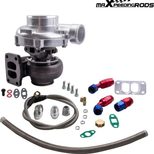 T70 Turbo Turbocharger T3 V-band Flange 0.70 A/R + Oil Drain Return FEED kits Turbolader Turbocompressor