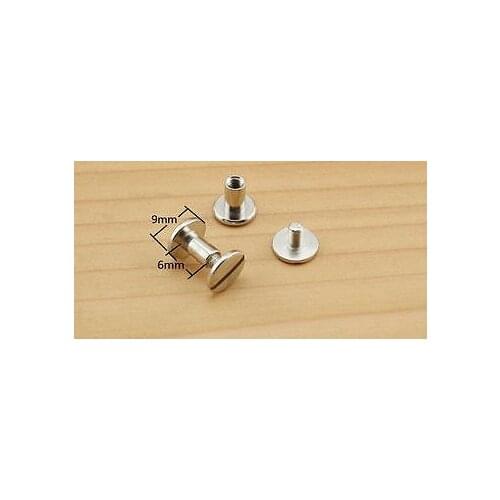 Chicago screw for belt bag purse 10 mm x 6 mm nickel screws rivets Concho screw 25 pieces H6
