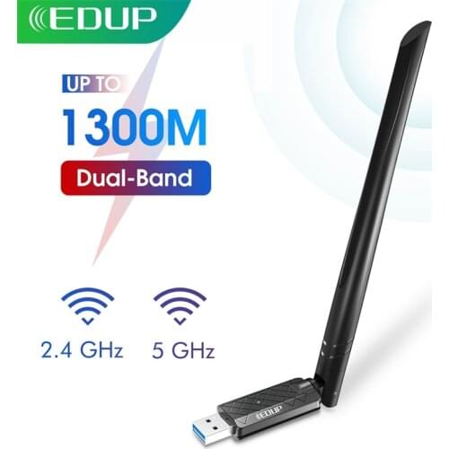 EDUP Wifi Adapter USB 3.0 AC 1300Mbps Dual Band 2.4G/5.8G Wireless Network Card 802.11AC Wi-Fi Dongle for Laptop Desktop PC Mac