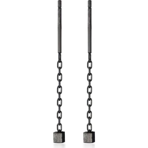 MloveAcc 925 Sterling Silver Fine Jewelry Fashion Tassel Geometry Black Square Dangle Earrings for Women Girl Teen Gift