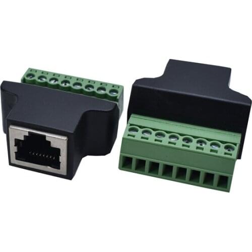 1pcs Ethernet RJ45 Female To Screw Terminal 8 Pin CCTV Digital DVR Adapter Connector
