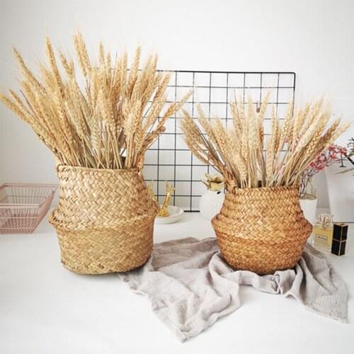 100pcs/lot Artificial Wheat Ears Natural Dried Flowers Grain Bouquet For Wedding Party Decoration DIY Craft Scrapbook Home Decor