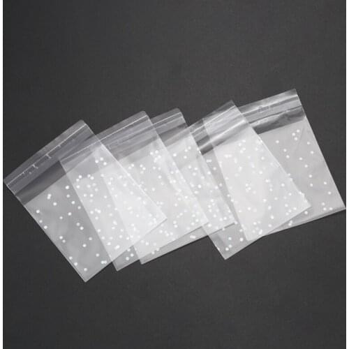 100pcs Cute Dots Plastic Pack Candy Cookie Soap Packaging Bags Cupcake Wrapper Self Adhesive Sample Gift Bag