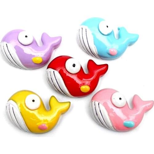 20pcs Mixed Cute Whale Resin Crafts Christmas Decoration Flatback Cabochon Embellishment For Scrapbook DIY Accessoris