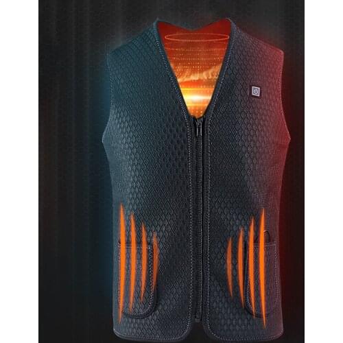 2021 Winter Mens USB Heating Electrical Vests Men Warm Sleeveless Heated Jacket Men Classic Heating Intelligent Vests Overcoats