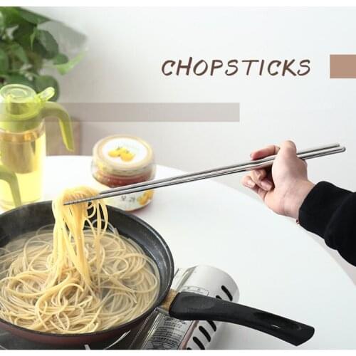 304 Stainless Steel Overlong Chopsticks Fried Food Chopsticks For Hot Pot Oversize Long Cooking Chopsticks 2pairs 35cm/13.5inch