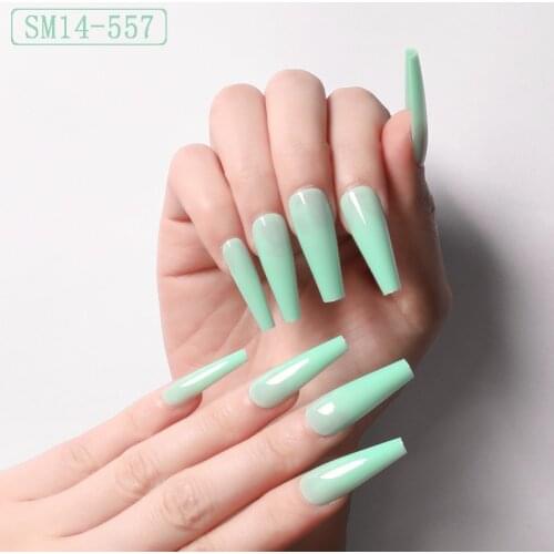 5 Sets Super Long Coffin Fake Nails Glossy Press on Nails Ballerina Acrylic False Nail Tips Party Cosplay Prom for Women Girls