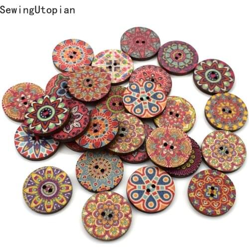 50PCS Wooden Buttons 15MM 20MM 25MM Wood Buttons Sewing Tools Decorative Button Scrapbooking Garment DIY Apparel Accessories