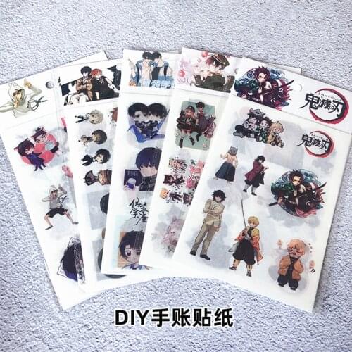 6 Sheets/Set Japanese Anime Series Decorative Sticker Kawaii Scrapbooking DIY Craft Stickers Stationery