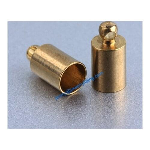 Jewelry Accessories Raw Brass end cap crimp beads cap end beads End caps for laether cord 5.5*11mm