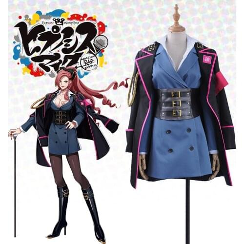 Anime Voice Actor Division Rap Battle Kadenokoji Cosplay Costume Socks Bow Sexy V Neck Blue Dress Corset Jacket Girl Halloween