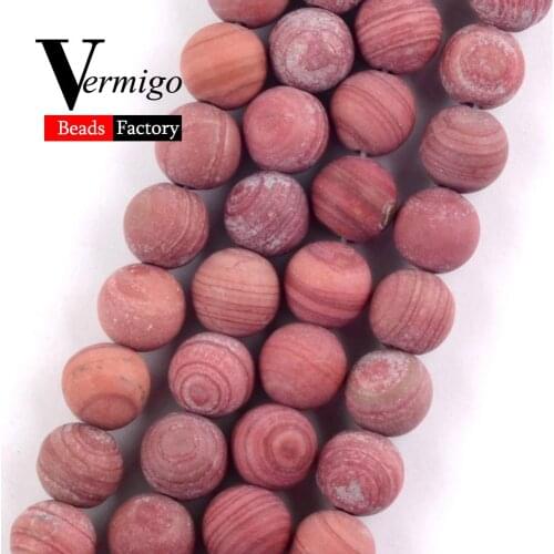Natural Stone Dull Polished Rose Red Line Wood Jaspers Beads For Jewelry Making 6 8 10mm Matte Round Beads Diy Bracelets 15