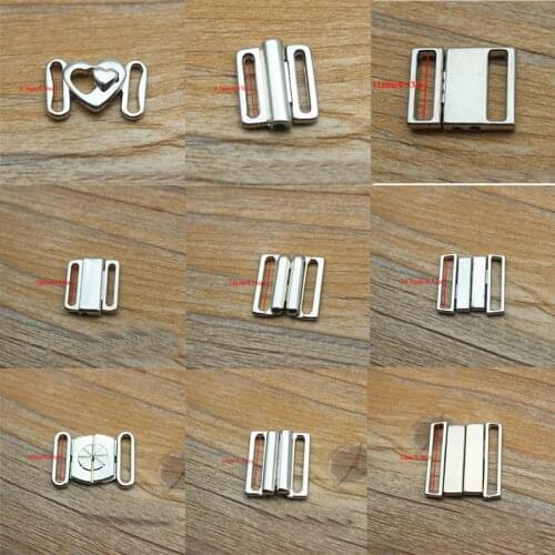 New 5PCS DIY Alloy Bra Adjustment Buckle Clip Swimwear Bikini Front Closure Bra Buckle Metal Silver High Quality Bra Accessories