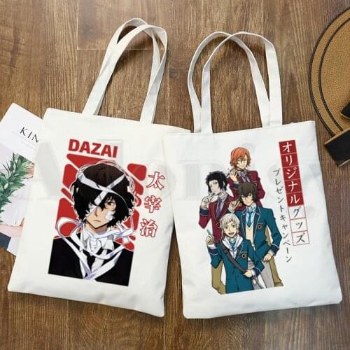 Chuuya Nakahara Bungou Stray Dogs Cartoon Anime Handbags Shoulder Bags Casual Shopping Girls Handbag Women Elegant Canvas Bag