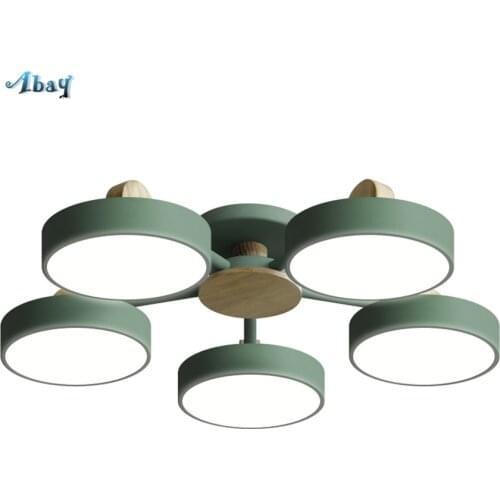 Nordic Living Room Wooden Chandelier Lights Modern Bedroom Led Ceiling Dining Room Kitchen Lamps Hanging Luminaires Fixtures