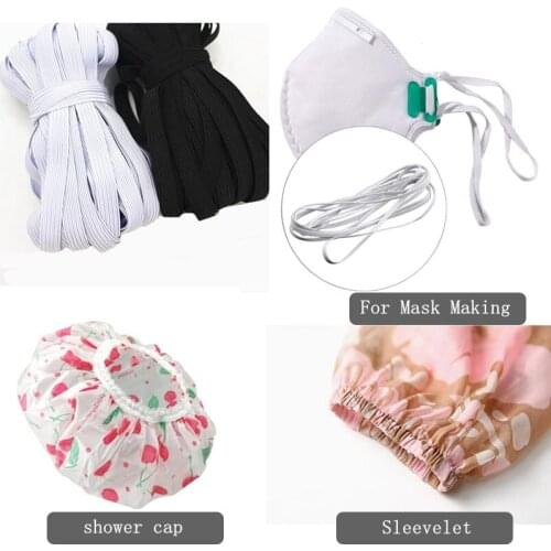 DIY Mask Elastic Bands 3/7mm High Elastic Flat Rubber Band Thin Sewing Elastic Band for Making Masks Garment Accessory Rope