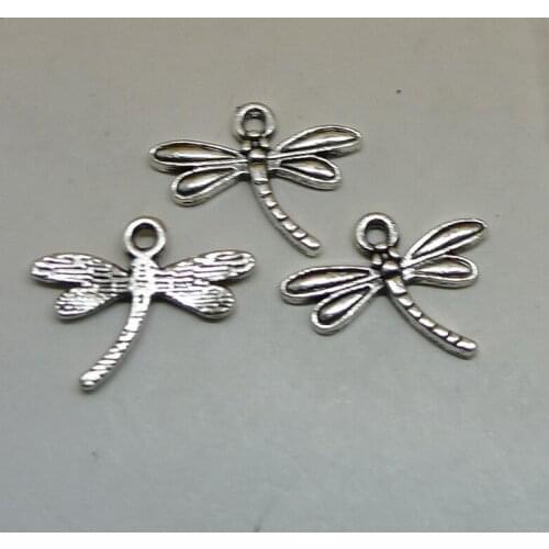 GOINHOT 200pcs/lot dragonfly 15x18mm tibetan animal charms jewelry making DIY pendant for necklace Bracelet