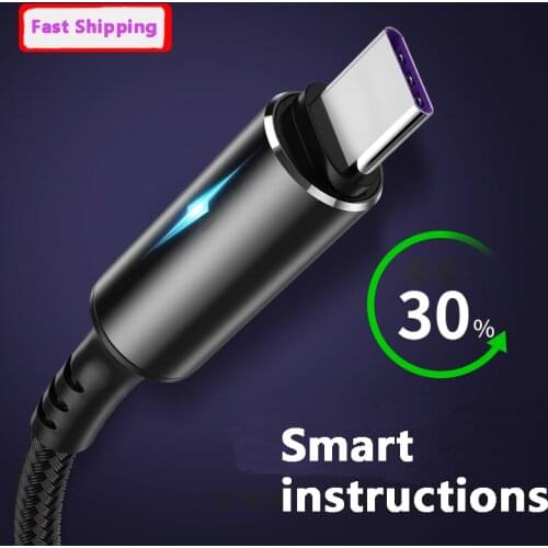 5A USB Type C Fast Charge Lighting Light Cable For Xiaomi Huawei P50 Pro Mate 40 Mobile Phone Charging Wire White Blcak Cable