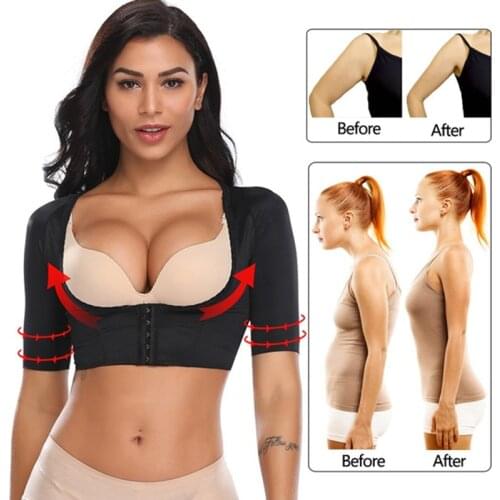 Women Upper Arm Shaper Post Surgical Shapewear Tops Compression Sleeves Top Posture Corrector Body Shaper