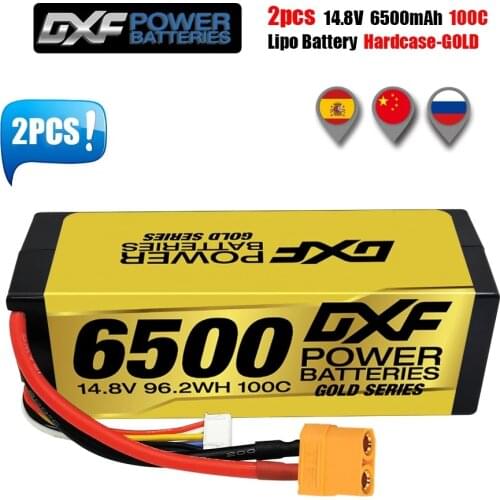 DXF Lipo Battery 2S 3S 4S 7.4V 11.1V 14.8V 5200Mah 6750Mah 6500Mah 50C 100C 200C for Rc 1/8 1/10 Buggy Truck Car Off-Road Drone