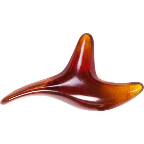 Amber Resin Wax Triple-cornered Foot Feet Massager Gua Sha Body Massage Stone SPA Tool