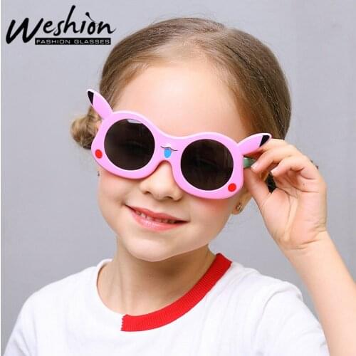 Round Sunglasses Kids Polarized Children Eyegalsses Baby Carton Sun Glass Girls Boy 2019 New Soft Flexible Eyewear Ninos Con UV