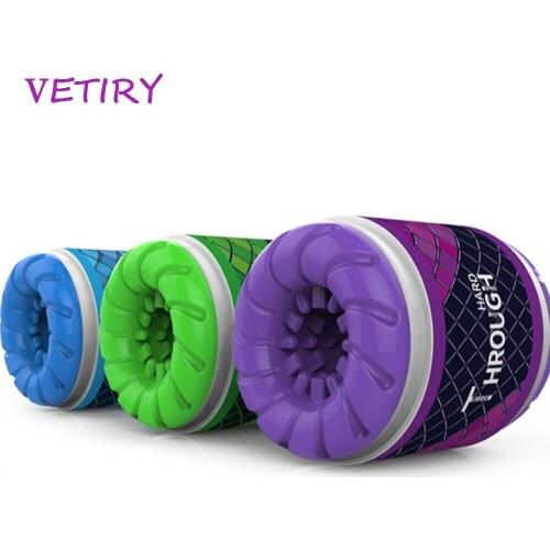 VETIRY Dual Channel Male Masturbator Blowjob Pussy Artificial Vagina TPE Masturbation Sex Toys for Men Adult Products