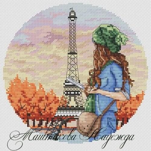 Customized Embroidery Dreams of Paris Cross Stitch Supplies with 14CT Aida Counted Canvas & Free Shipping for Home Decoration