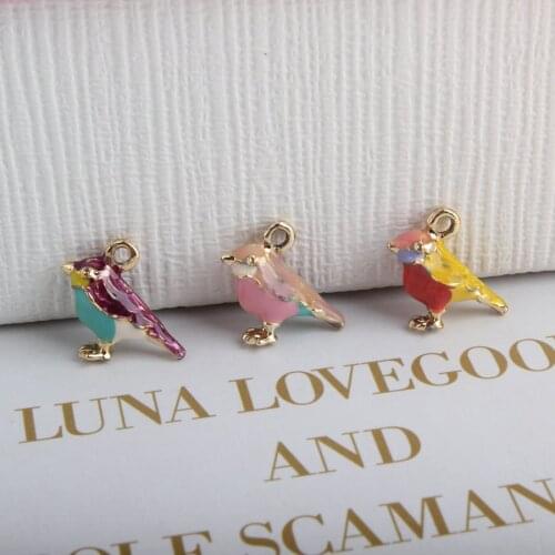 New 10pcs Fashion Charms Enamels Little Sparrow Pendant Making Hair Bracelet Necklace Jewelry Accessories DIY Crafts 2018 Hot