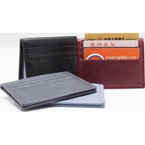 2020 New Genuine Leather Mini Credit Card Wallet Purse Card Holders Men Wallet Thin Small Card Bag Credit Card Holder