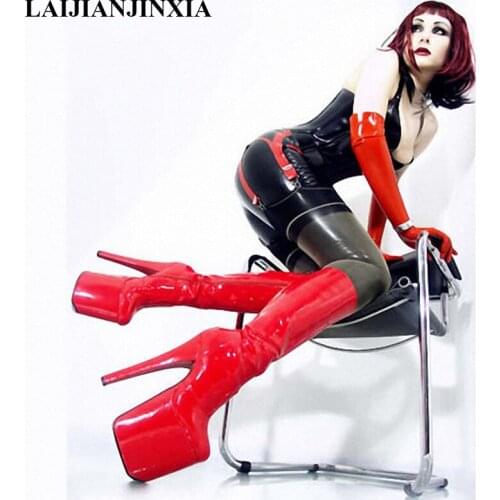 New 8 "high heel boots, knee-high dancing boots, 20 cm, paint waterproof table sexy model party, pole, dancing shoes