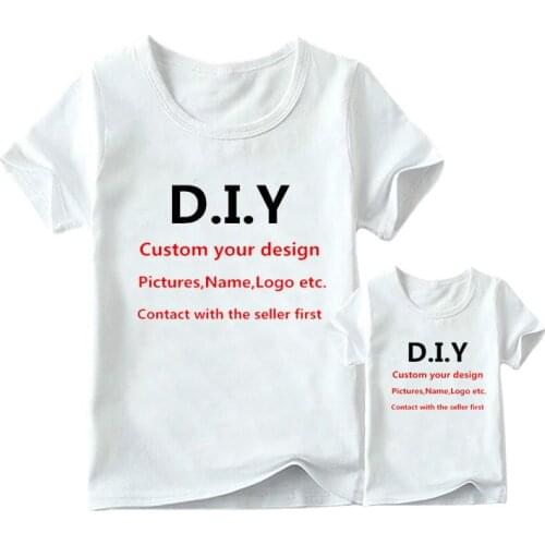 Custom Matching Family Outfits T-shirts DIY Print Your Design Tops Boys/Girls DIY Tee Shirts,Contact Seller Frist