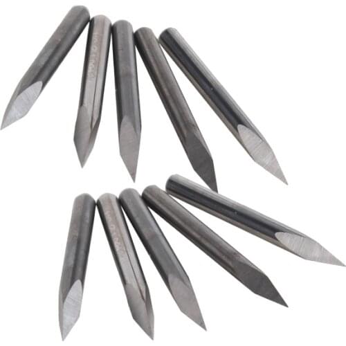 Parallel Carbide 35 Degree 1/8" CNC PCB Milling Cutter Bits Set of 10 Silver
