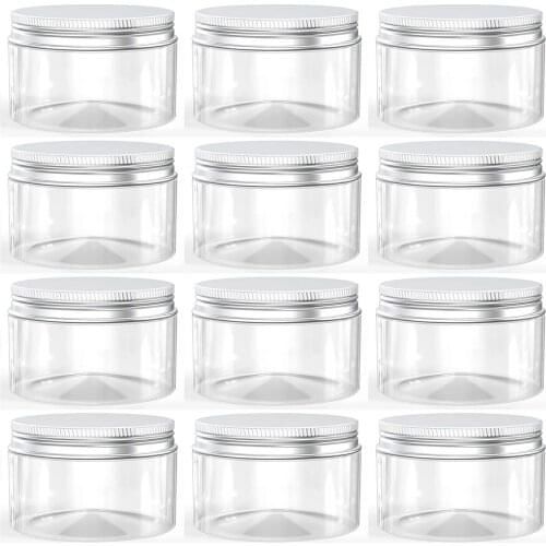 50pcs/set 20g 30g 50g 100g 120g 150g Plastic Jar with Lids Screw Tin Clear Container Empty Cosmetic Cream Powder Pot Makeup Box