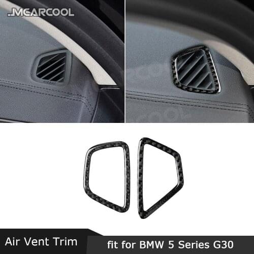 Carbon Fiber Dashboard Air Condition AC Outlet Moulding Trim Frame Cover Stickers For BMW 5 Series G30