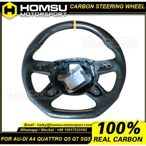 Real Carbon Fiber Steering Wheel Compatible with 2013-2016 audi A4 qua ttro Q5 Q7 SQ5 Carbon Fiber Steering Wheel