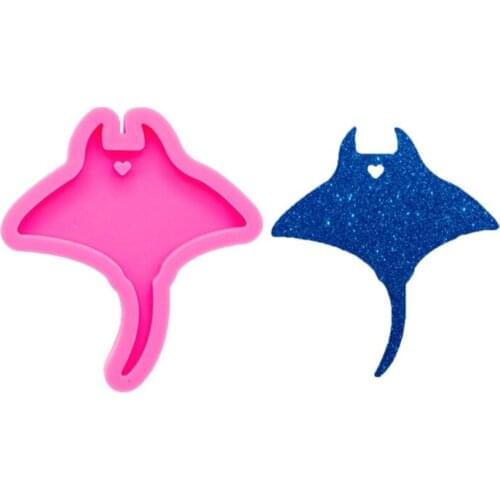 Crystal Epoxy Resin Mold Stingray Shape Key Chain Pendant Casting Silicone Mould F3MD