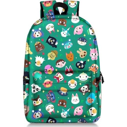 17 inch Animal Crossing School Bag For Teenage Girl Boy Children Knapsack Daypack Women Men Travel Laptop Bags College Backpack