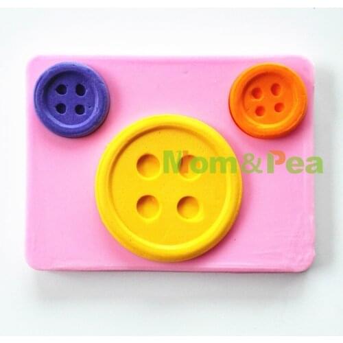 Mom&Pea 0743 Free Shipping Buttons Shaped Silicone Mold Cake Decoration Fondant Cake 3D Mold Food Grade Chocolate Mold