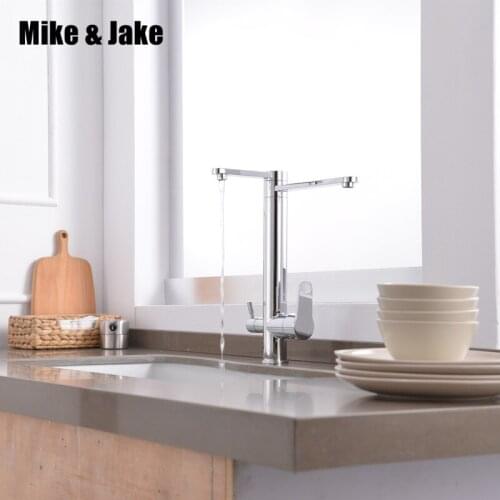 Filter kitchen Tap Faucets 3 function Kitchen Mixer Torneiras double function Faucet Chrome Finished Water Filter 3 Way sink tap