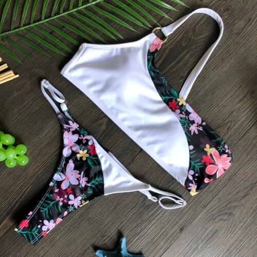 2020 Sexy Bikinis Women One Shoulder Bathing Suit Swimwear Low Waist Swimsuit Tube Top Female Summer Beachwear